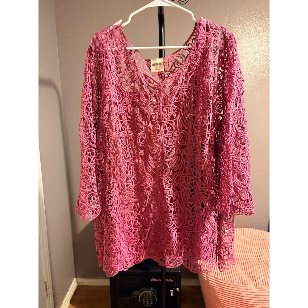 Bedford Fair‎ - Purple Tank Top with Embroidered Cover Sz 3X